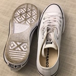 Converse Shoes - White Leather Platform Converse size 6.5 Converse Shoes - White Leather Platform Converse size 6.5